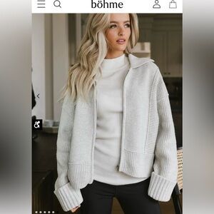Bohme Zip Up Cardigan in Grey